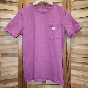 Carhartt Loose Fit Pink Shirt Women M (8-10) Cotton Polyester T-Shirt Work